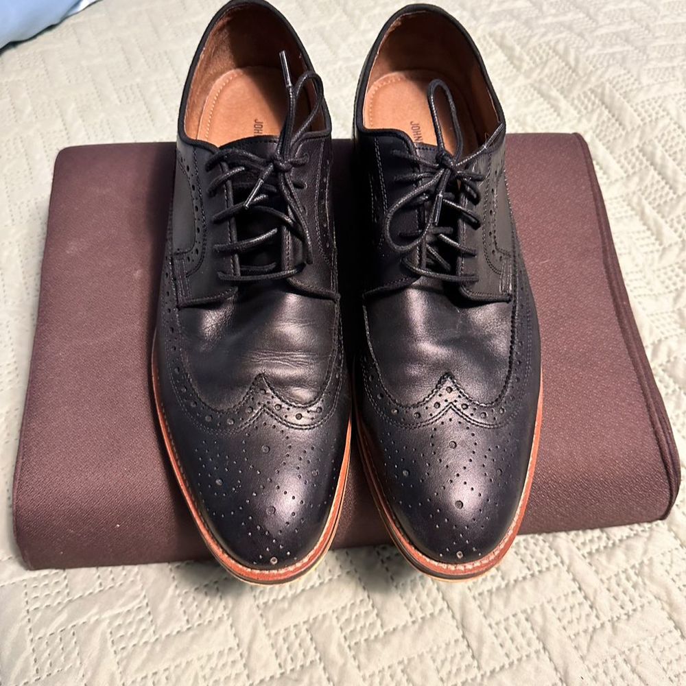 Johnston & Murphy Men's Black Wingtip Oxford Brogue Dress Shoes - M12